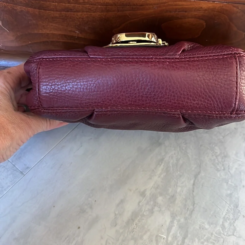 Michael Kors Vintage mini bag burgundy Crossbody bag heavy goldtone hardware